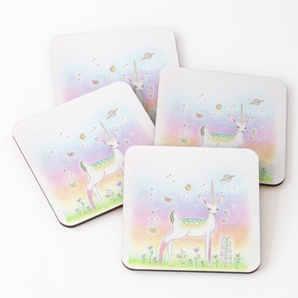 Item preview, rainbow marble saturn deer unicorn  designed and sold by OceanVixen.