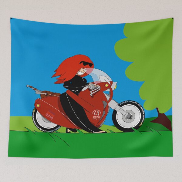 Item preview, The Red-haired Biker Woman designed and sold by Luca Mesini.