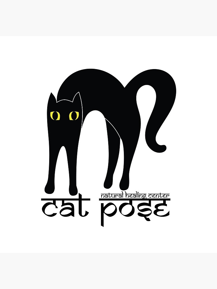 Cat Pose 1 - Cat Yoga (black text) by NaturalHealing