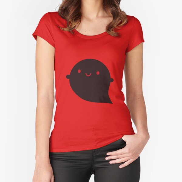 Evil Twin Black Ghost - Kawaii Halloween Fitted Scoop T-Shirt