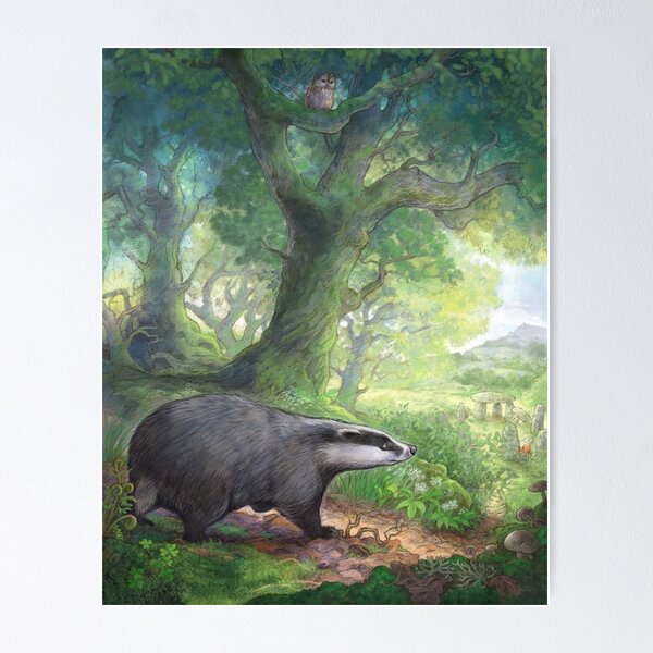 Badger in the woods Poster