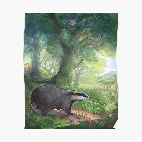 Badger in the woods Poster