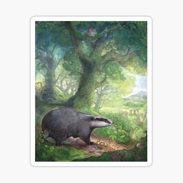 Badger in the woods Sticker