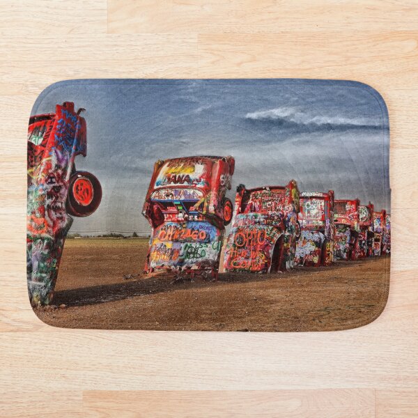 Cadillac Ranch on Route 66 Bath Mat