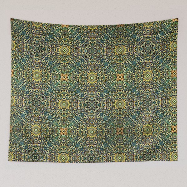 Item preview, Peacock feather kaleidoscope pattern designed and sold by Carrie_Anne_Designs.