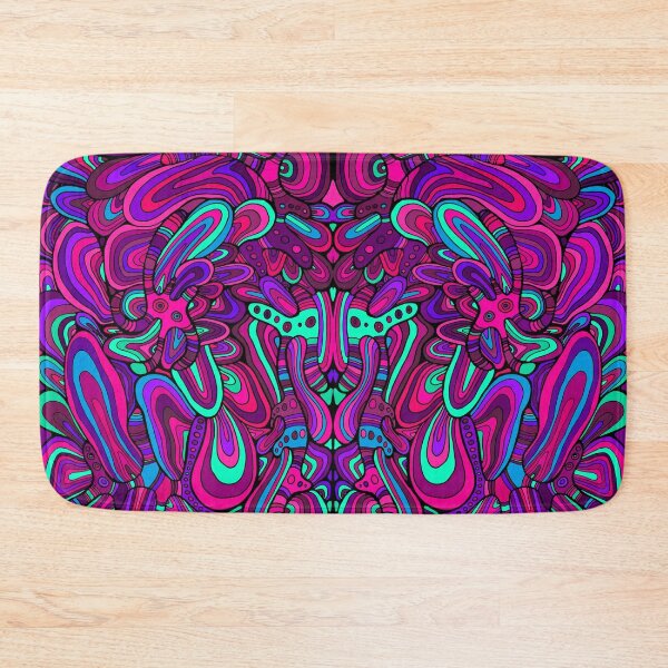 Psychedelic colorful background Bath Mat