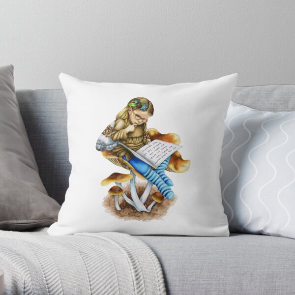Blueleg Brownie Mushroom Fairy Throw Pillow