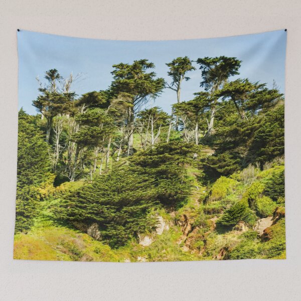 Item preview, San Francisco Colorful Spring - Verdant Green Hillside with Pines designed and sold by Georgia Mizuleva.