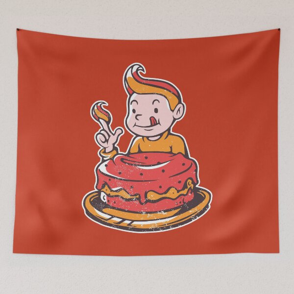 Item preview, cute boy is eating cake designed and sold by DerSenat.