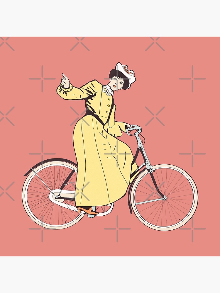 Watercolor Bicycle woman in the 19th century Sticker for Sale by  MimieTrouvetou