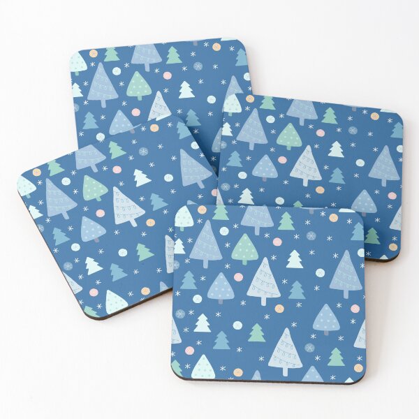 Item preview, Blue Christmas Tree and Snow Pattern designed and sold by parazitgoodz.