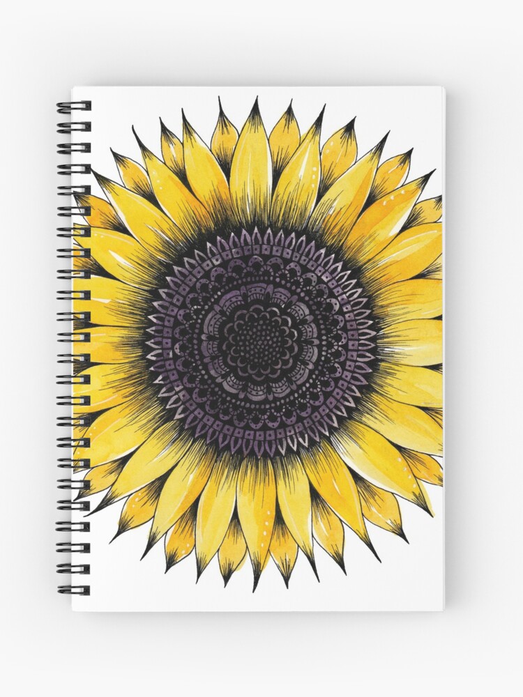 Cuaderno de espiral «Mandala de girasol | Tinta y acuarela» de  ChipiArtPrints | Redbubble