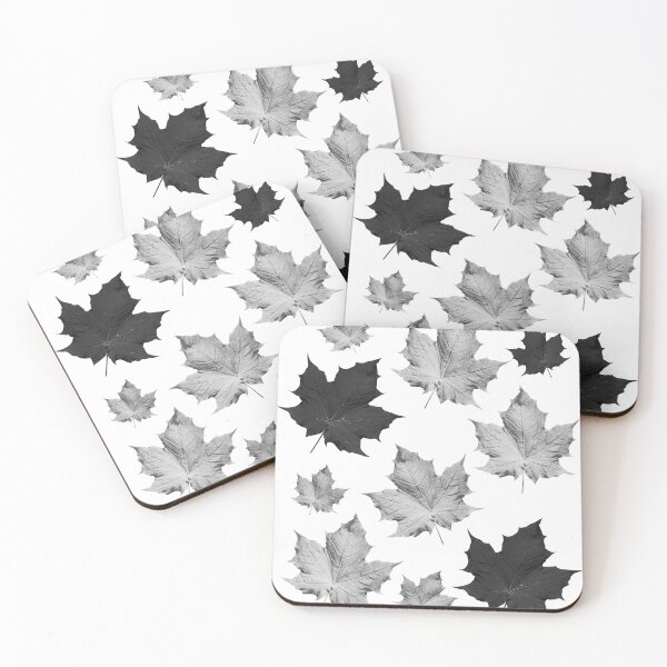 Item preview, black white decorative leaves designed and sold by CREATINERY.