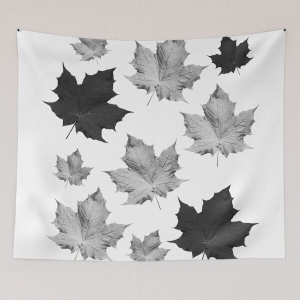 Item preview, black white decorative leaves designed and sold by CREATINERY.