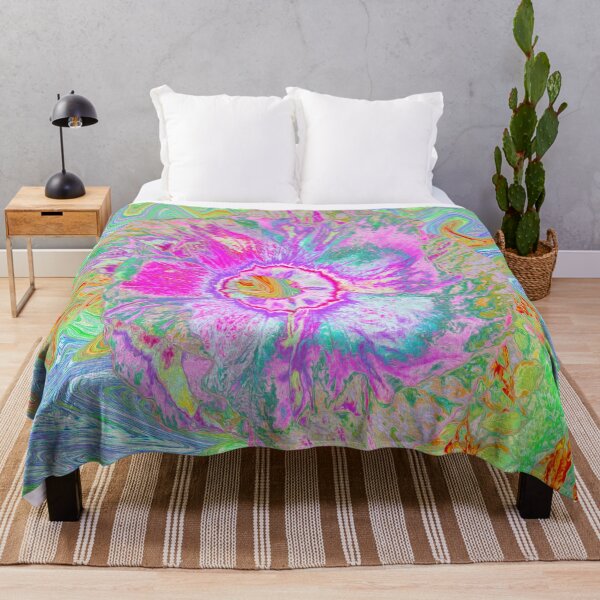 Item preview, Psychedelic Hot Pink and Ultra-Violet Hibiscus designed and sold by myrubiogarden.