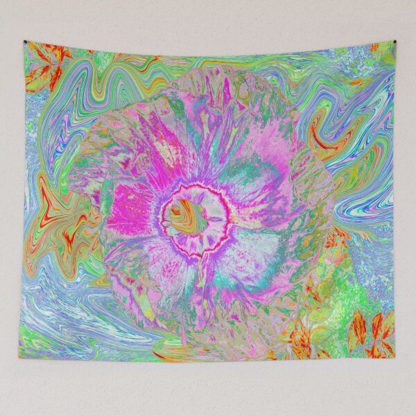 Item preview, Psychedelic Hot Pink and Ultra-Violet Hibiscus designed and sold by myrubiogarden.
