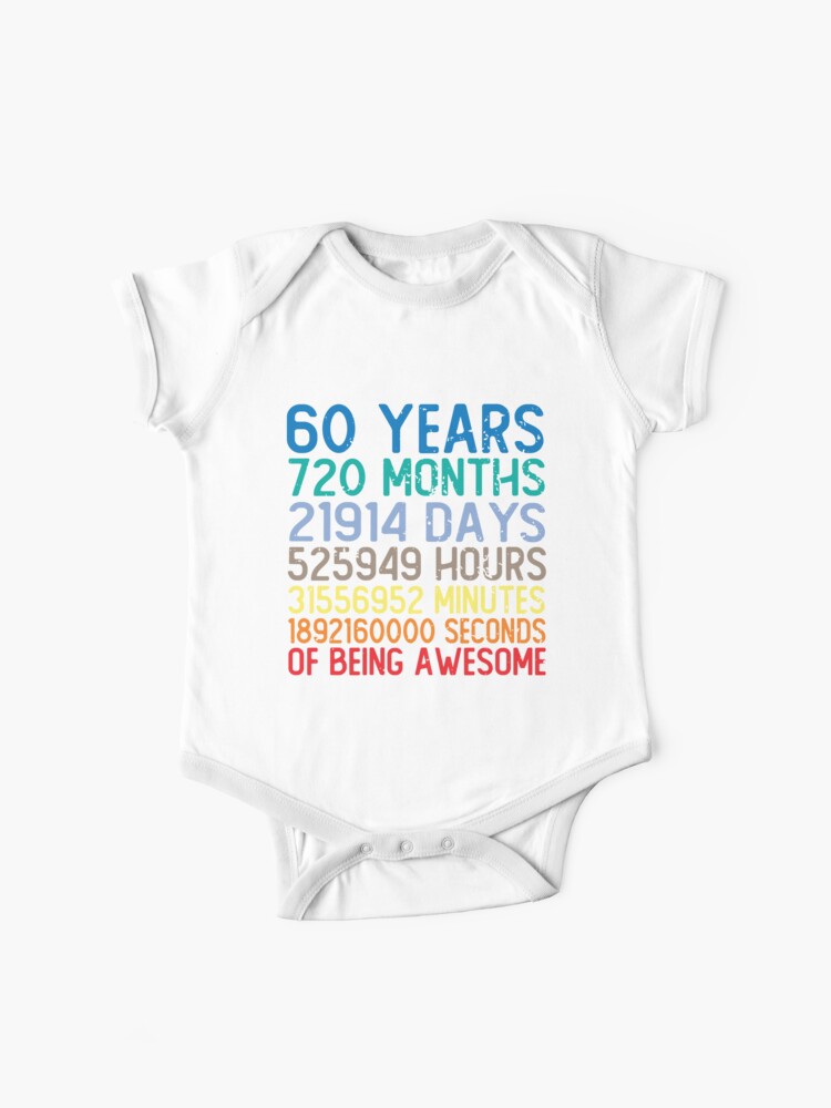 60 Years Old Of Being Awesome Baby One Piece By Eulonix Redbubble