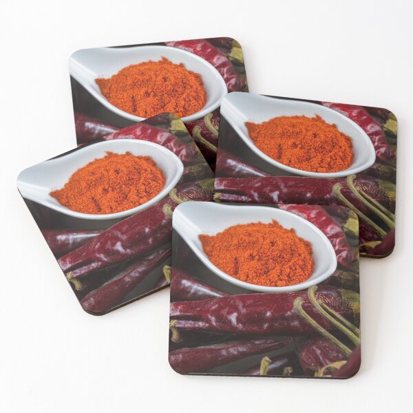 Item preview, Close up of Hungarian Paprika in spoon on bed of peppers, portrait. designed and sold by Andy Chisholm.