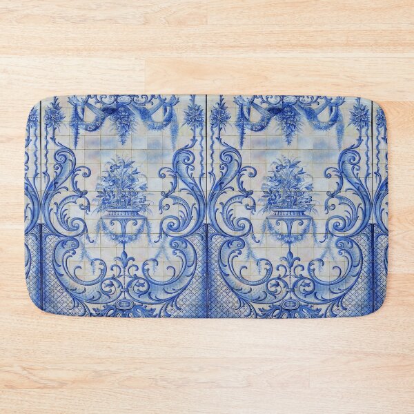 Item preview, Portuguese tiles azulejo pattern in blue and white designed and sold by JustynaWarsaw.