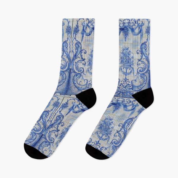 Item preview, Portuguese tiles azulejo pattern in blue and white designed and sold by JustynaWarsaw.