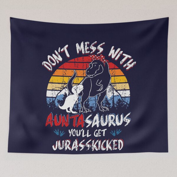 Item preview, Auntasaurus Jurasskicked T-rex Vintage Throwback Dinosaur Womens  designed and sold by Dolphin Graphic.