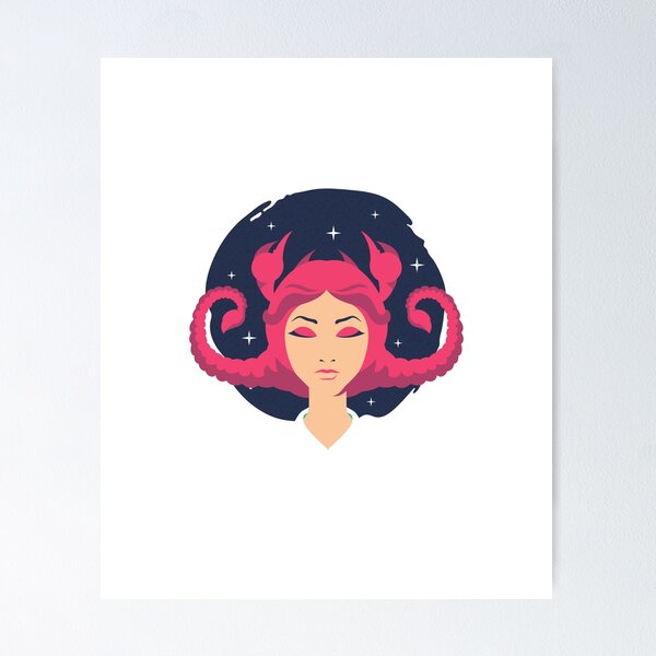 Item preview, Hairy Girl with Cosmic Background Art designed and sold by TextyQuotes.