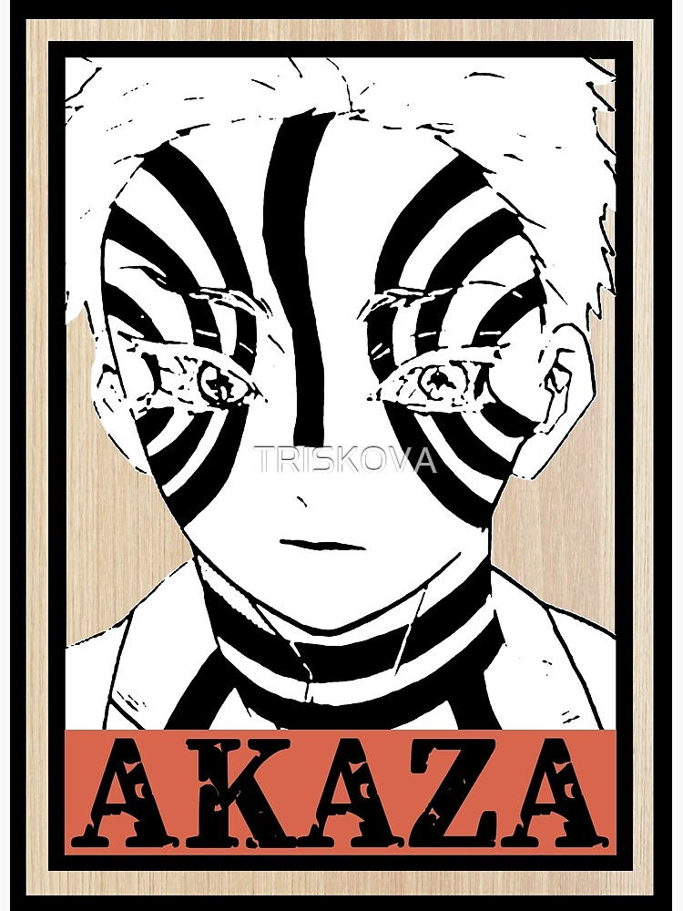Tarjetas De Felicitacion Akaza Luna Superior Tres Demon Slayer De Triskova Redbubble