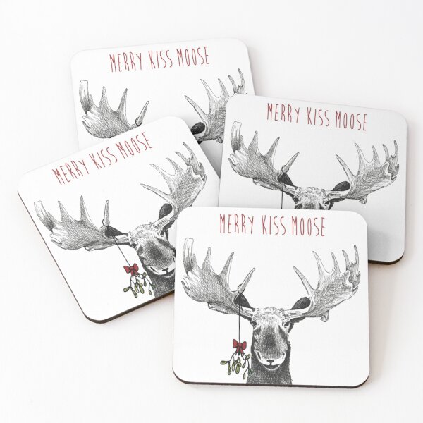 Item preview, Merry Kiss Moose Christmas Mistletoe designed and sold by DZung123.