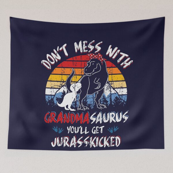 Item preview, Grandmasaurus Jurasskicked T-rex Vintage Throwback Dinosaur Womens  designed and sold by Dolphin Graphic.