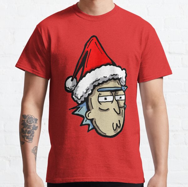 Christmas Rick with Attitude - Rick Sanchez in Xmas Hat from Rick and Morty™ Classic T-Shirt