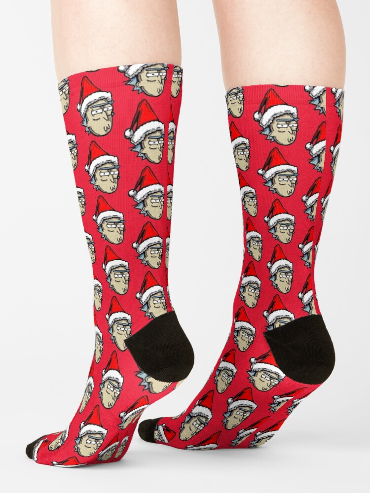 Alternate view of Christmas Rick with Attitude - Rick Sanchez in Xmas Hat from Rick and Morty™ Socks