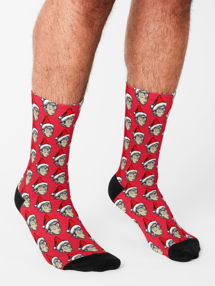 Alternate view of Christmas Rick with Attitude - Rick Sanchez in Xmas Hat from Rick and Morty™ Socks