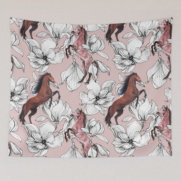 Aperçu de l'œuvre Aquarelle chevaux et fleurs créée et vendue par LiliyaSavelieva.