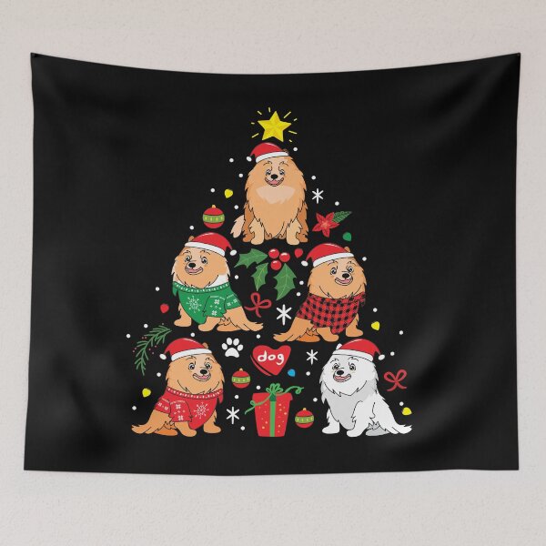 Artikelvorschau, Pomeranian Christmas Ornament Tree entworfen und verkauft von rafaeltto.