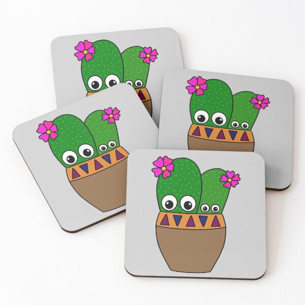 Item preview, Cute Cactus Design #257: Adorable Cacti With Flowers In Jar designed and sold by DreamCactus.