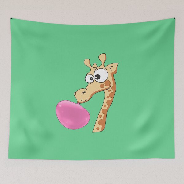Item preview, Tall Giraffe Blowing Pink Bubble Gum  designed and sold by alenaz.