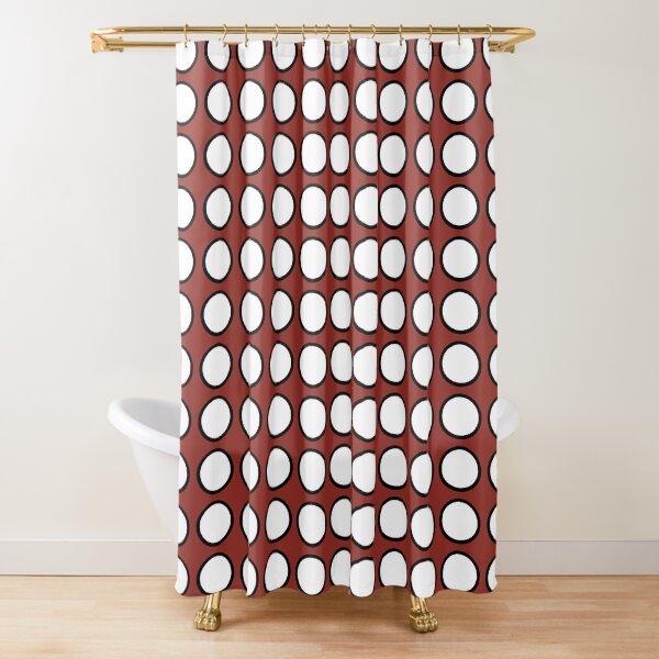 Wine-red background with white dot Shower Curtain