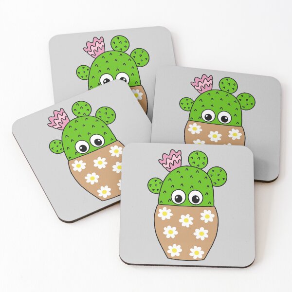 Item preview, Cute Cactus Design #272: Cactus In Pretty Daisy Jar Planter designed and sold by DreamCactus.