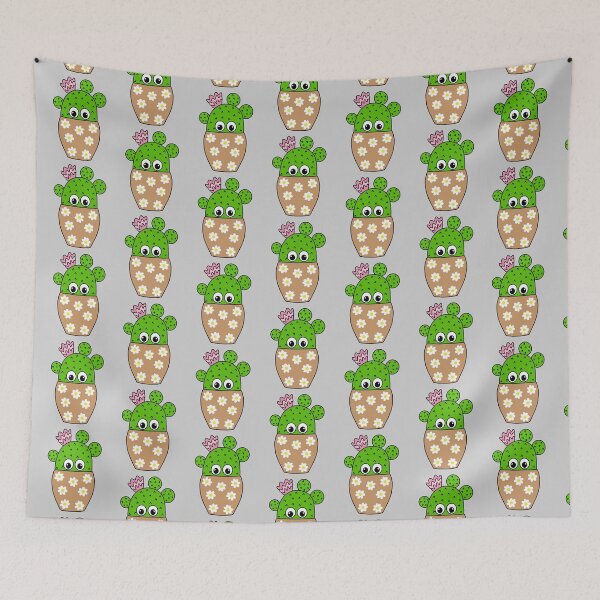 Item preview, Cute Cactus Design #272: Cactus In Pretty Daisy Jar Planter designed and sold by DreamCactus.