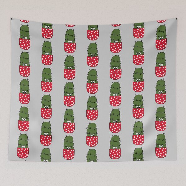 Item preview, Cute Cactus Design #277: Chunky Cactus In Polka Dotted Pot designed and sold by DreamCactus.