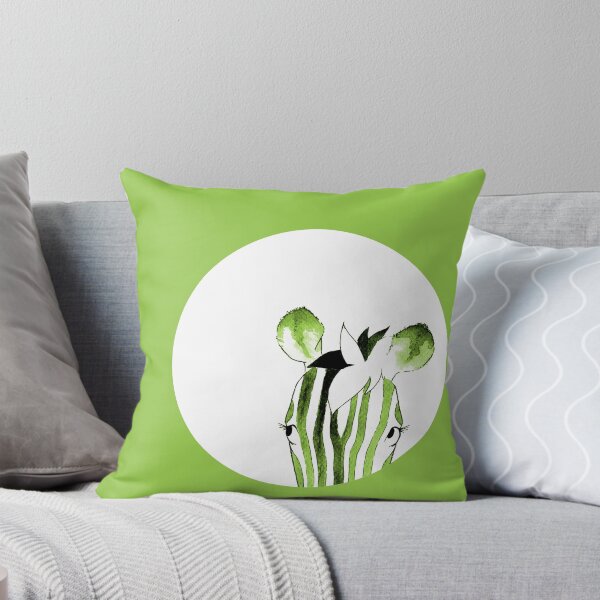 Item preview, Green Watercolour Zebra designed and sold by Blank Expectations.