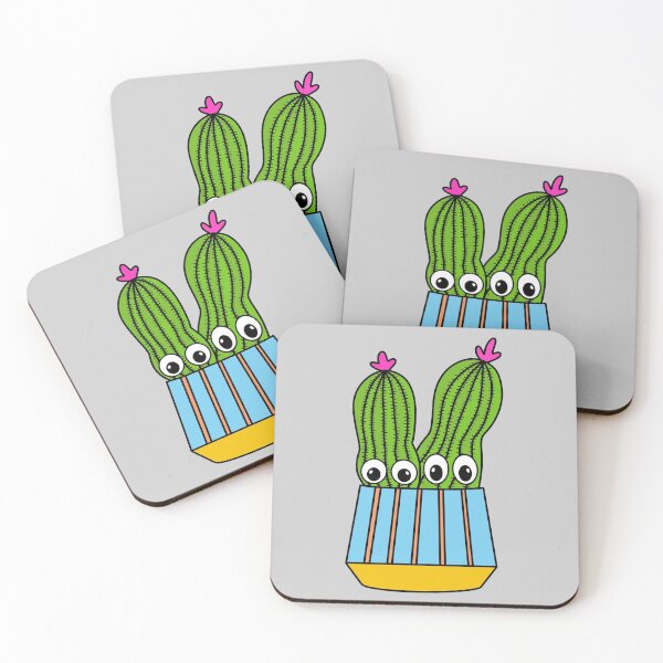 Artikelvorschau, Cute Cactus Design #288: Potted Cacti Couple With Flowers entworfen und verkauft von DreamCactus.