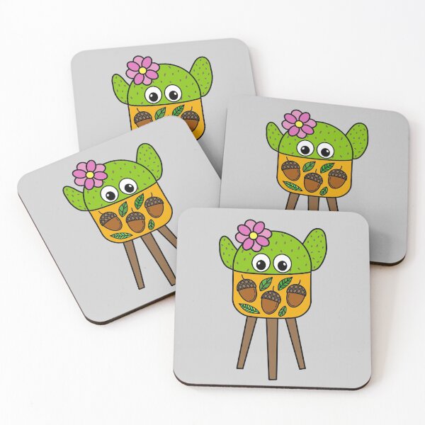 Item preview, Cute Cactus Design #295: Pretty Cactus In Acorn Planter designed and sold by DreamCactus.