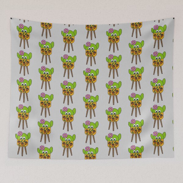 Item preview, Cute Cactus Design #295: Pretty Cactus In Acorn Planter designed and sold by DreamCactus.