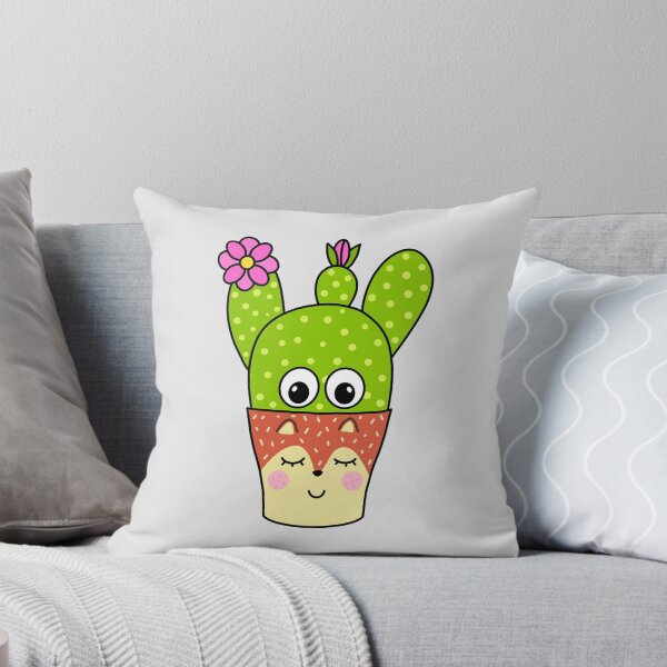Artikelvorschau, Cute Cactus Design #296: Pretty Cactus In Fox Pot entworfen und verkauft von DreamCactus.