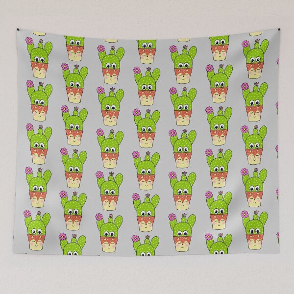 Item preview, Cute Cactus Design #296: Pretty Cactus In Fox Pot designed and sold by DreamCactus.
