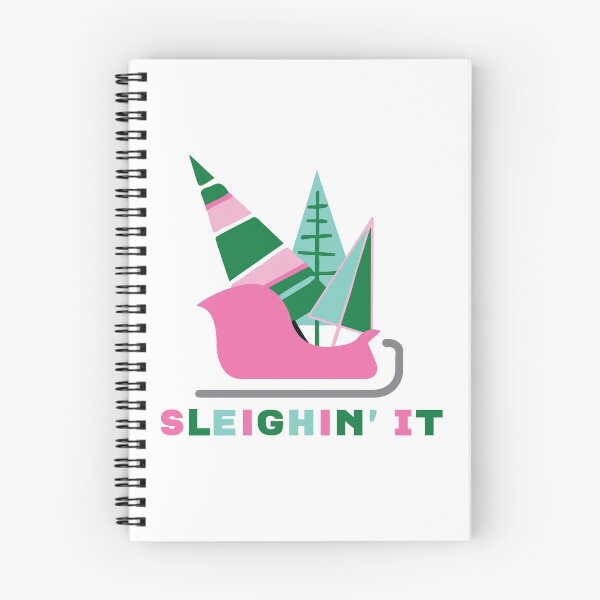 Item preview, Sleighin' It Pink Sleigh and Funky Christmas Trees designed and sold by SharksOnShore.