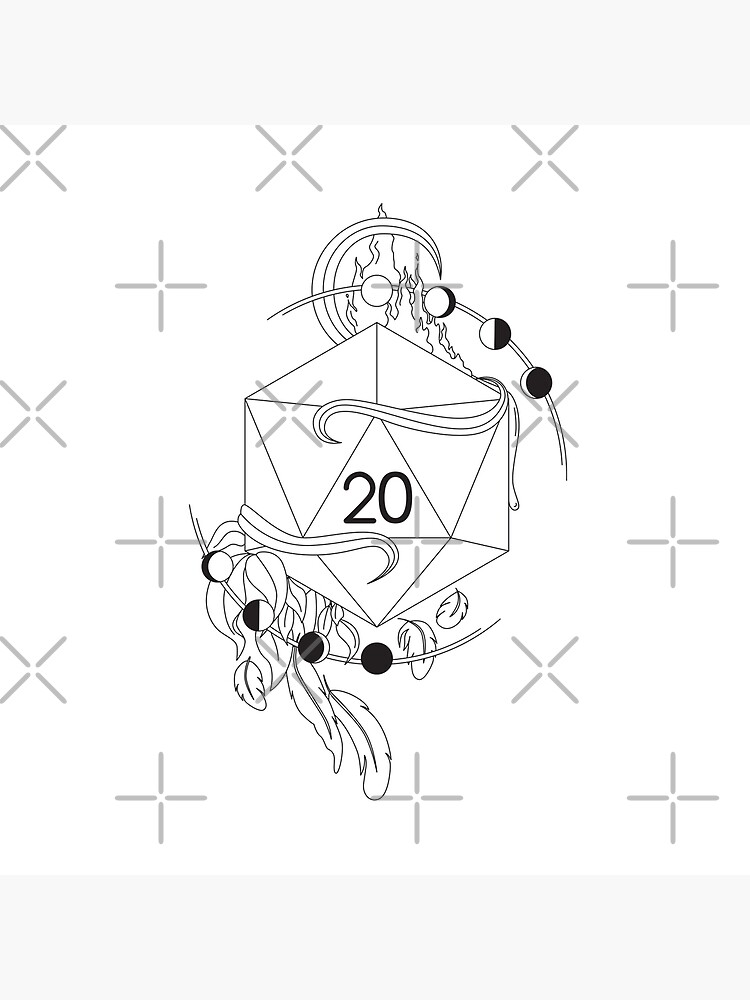 Druid Circle Of The Moon Class Dungeons And Dragons D20 Outline Tote Bag By Xfeatherywingsx Redbubble