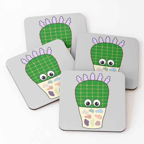 Item preview, Cute Cactus Design #300: Prickly Pear In Nice Abstract Pot designed and sold by DreamCactus.