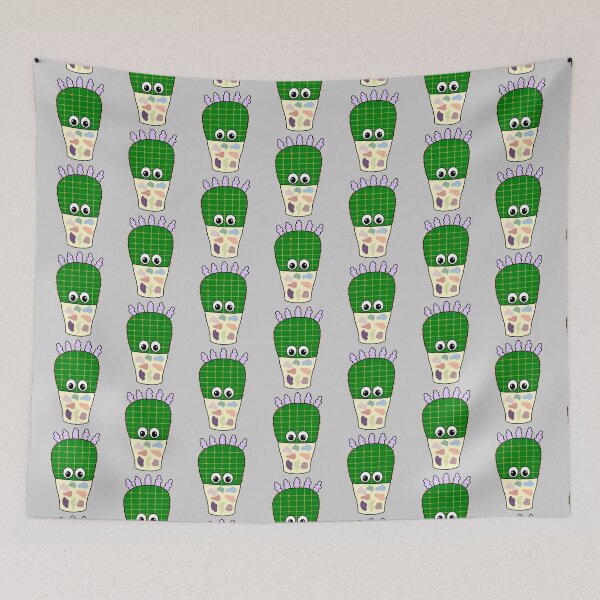 Item preview, Cute Cactus Design #300: Prickly Pear In Nice Abstract Pot designed and sold by DreamCactus.